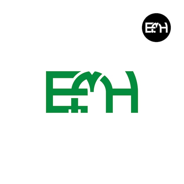 Vector brief emh monogram logo ontwerp