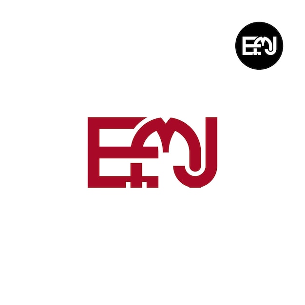 Brief EMJ monogram logo ontwerp