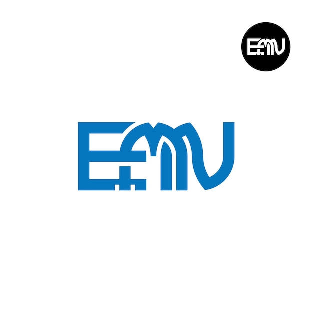 Brief EMN Monogram Logo Ontwerp