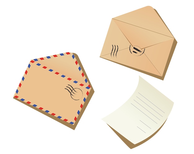 Vector brief en enveloppen