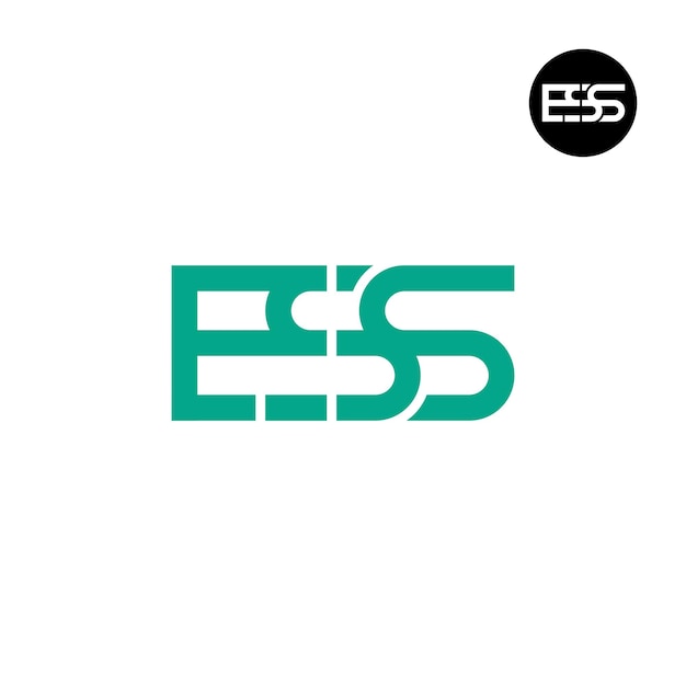 Brief ESS monogram logo ontwerp