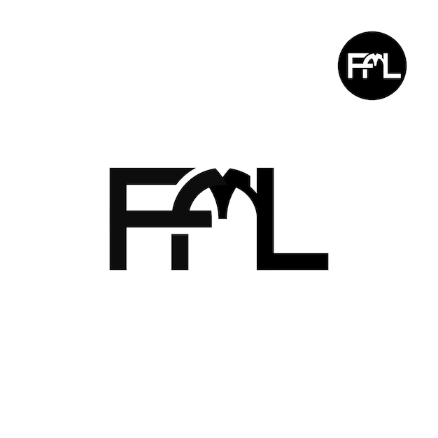 Brief FML monogram logo ontwerp