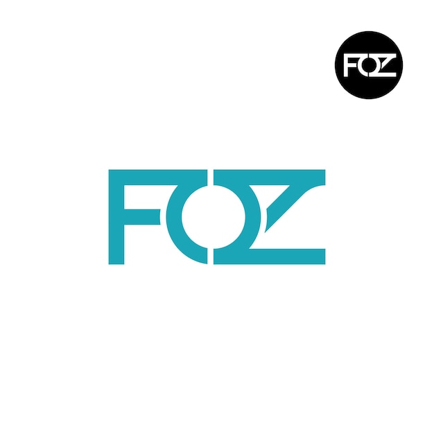 Brief foz monogram logo ontwerp