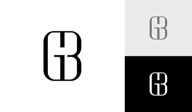Brief GB eerste monogram logo ontwerp vector