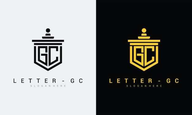 Brief gc logo pictogram ontwerpsjabloon premium vector Premium Vector