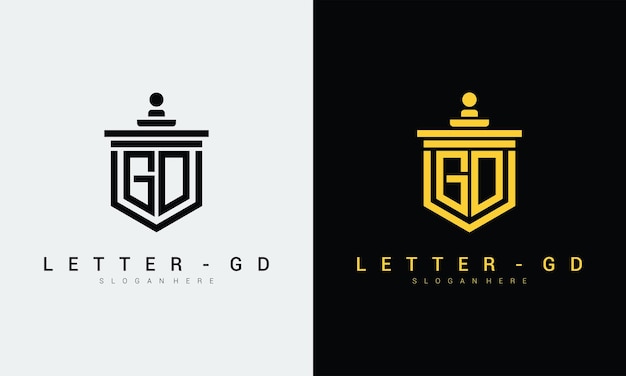 Brief gd logo pictogram ontwerpsjabloon premium vector premium vector