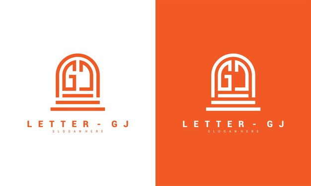 Brief gj logo pictogram ontwerpsjabloon premium vector Premium Vector