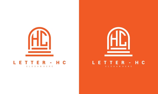 Brief hc logo pictogram ontwerpsjabloon premium vector premium vector