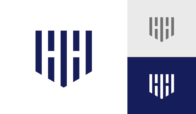 Brief HH eerste monogram embleem logo ontwerp vector