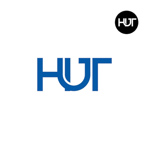 Brief HUT monogram logo ontwerp