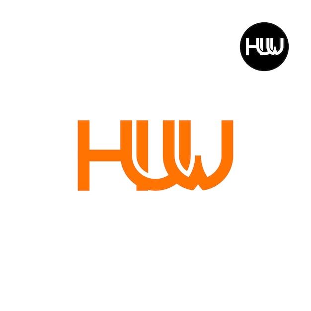 Vector brief huw monogram logo ontwerp