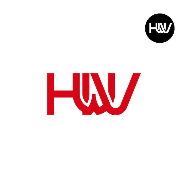 Vector brief hwv monogram logo ontwerp