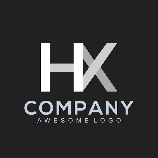 Brief HX logo ontwerpsjabloon concept bedrijf