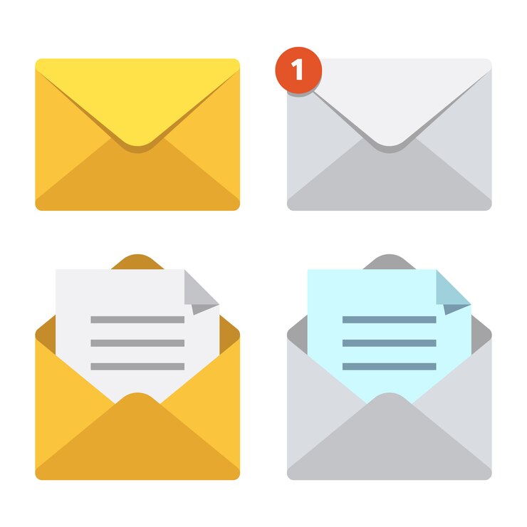 Vector brief in e-mailenvelop