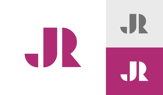 Brief JR eerste monogram logo-ontwerp