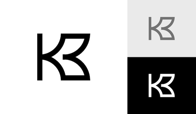 Brief KB monogram logo ontwerp vector