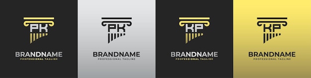 Brief KP of PK Advocaat Logo geschikt voor elk bedrijf gerelateerd aan advocaat met KP of PK initialen