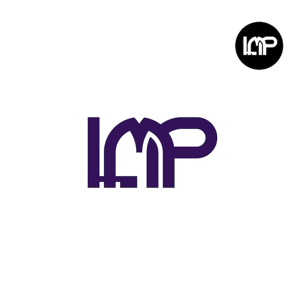 Brief LMP monogram logo ontwerp
