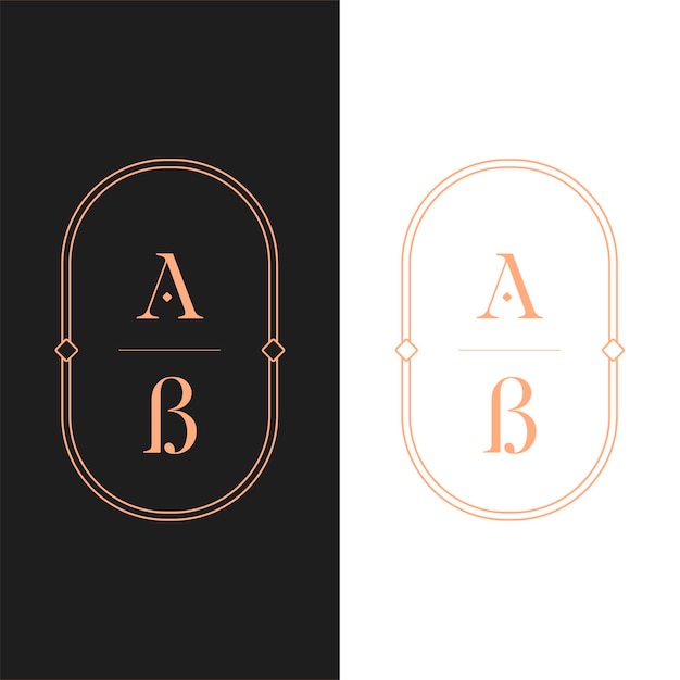 Vector brief logo luxe. art deco-stijl logo-ontwerp voor luxe bedrijfsbranding. premium identiteitsontwerp. letter ab