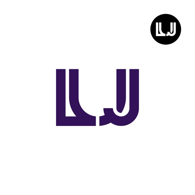 Brief luj monogram logo ontwerp