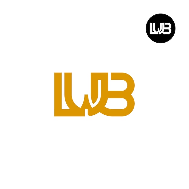 Vector brief lwb monogram logo ontwerp