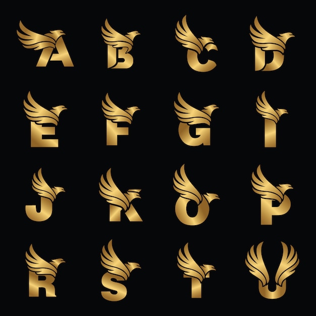 Brief met eagle gold logotype sjabloon