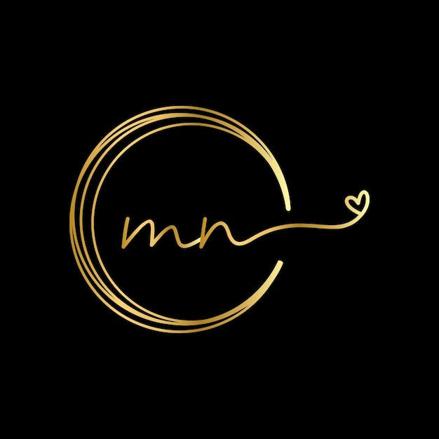 Brief mn monogram ontwerp