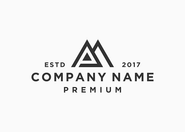 brief mp berg logo ontwerp vector illustratie sjabloon