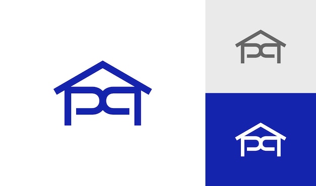 Brief pp met huis logo ontwerp vector