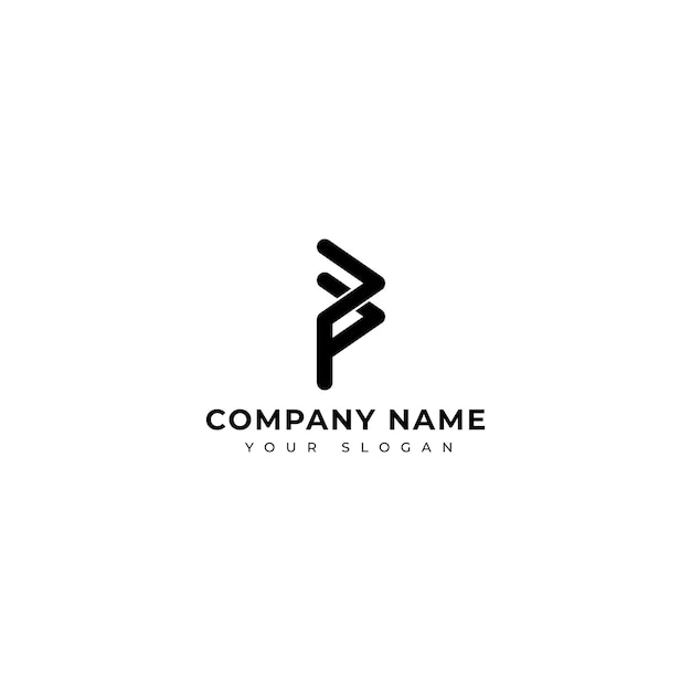 Brief PP of PW logo vector ontwerpsjabloon