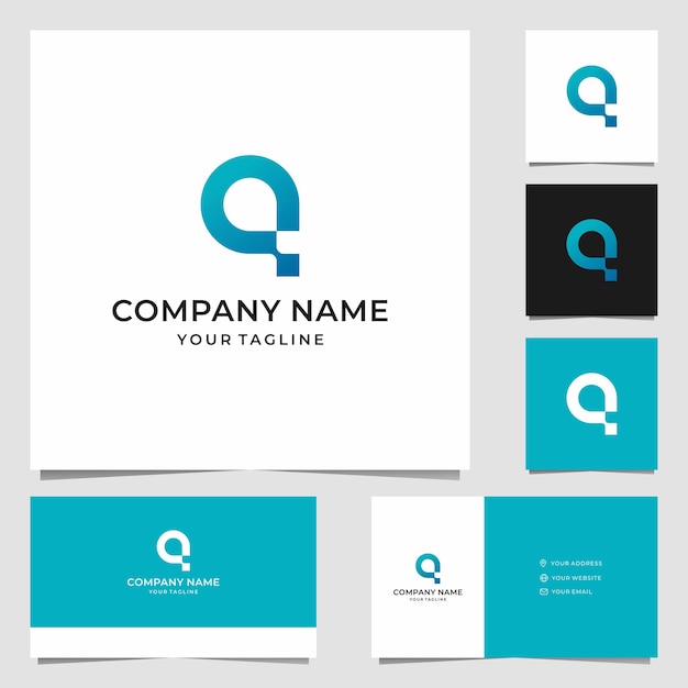 Brief Q Tech-logo ontwerp 3