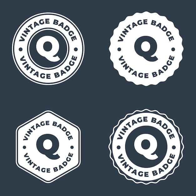 Vector brief q vintage badge-logo