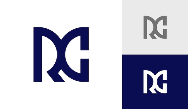 Brief RC eerste monogram logo ontwerp vector