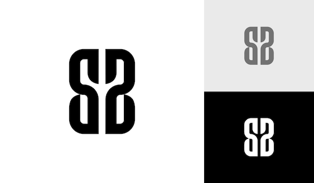 Brief sb eerste monogram logo ontwerp vector