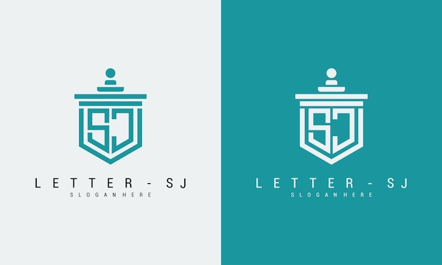 Brief sj logo pictogram ontwerpsjabloon premium vector premium vector Premium Vector