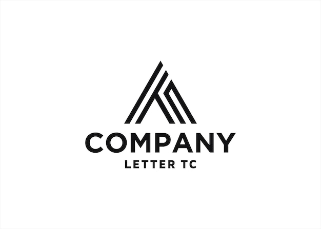 brief TC TN logo ontwerp geometrische concept