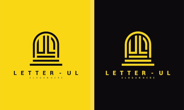 Brief ul logo pictogram ontwerpsjabloon premium vector premium vector