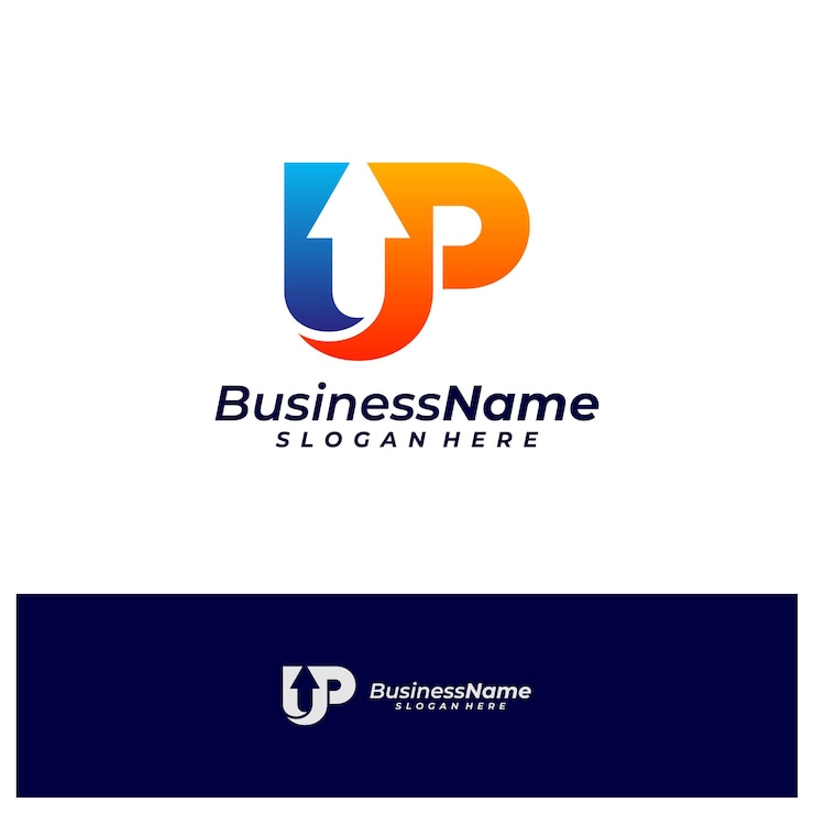 Vector brief up logo ontwerpsjabloon eerste up logo concept vector creatieve pictogram symbool