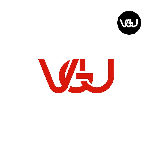 Brief VGU Monogram Logo ontwerp