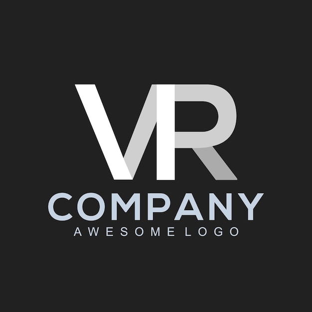 Vector brief vr logo ontwerp sjabloon concept bedrijf