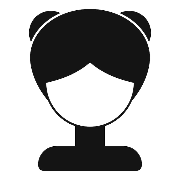 Brief wig face icon simple vector lady face fashion