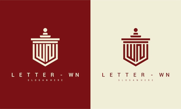 Brief wn logo pictogram ontwerpsjabloon premium vector premium vector Premium Vector