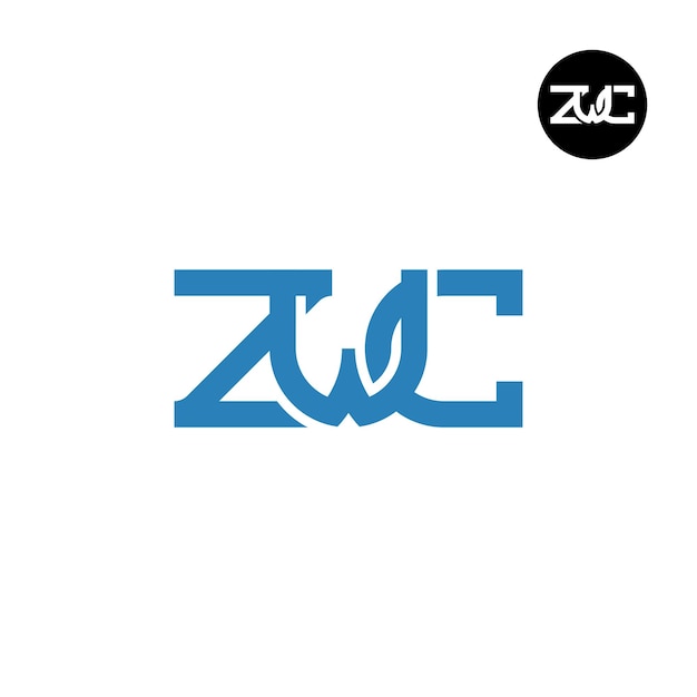 Vector brief zwc monogram logo ontwerp