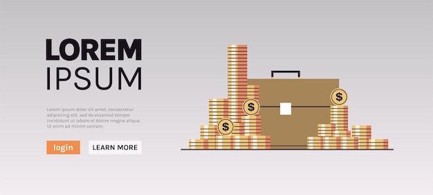 Briefcase and business staff case concept flat vector illustration.