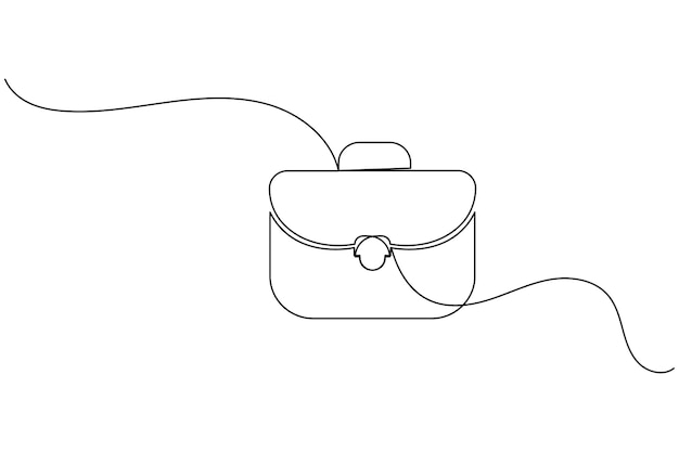 briefcase continuous one line drawing and minimalist style isolate outline vector icon