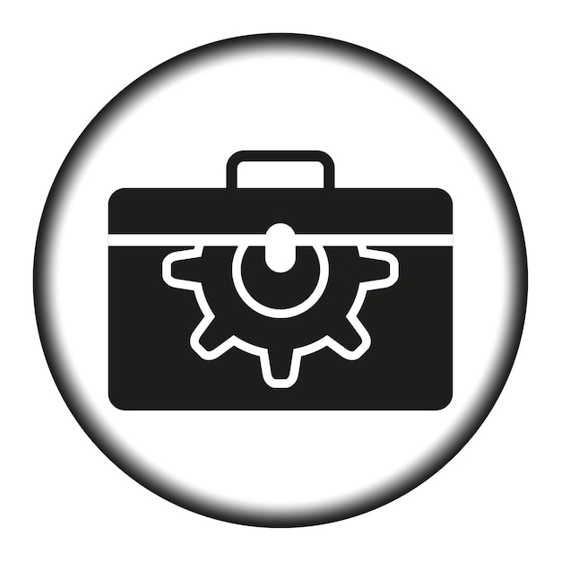 Briefcase gear icon Business work cog Vector illustration EPS 10