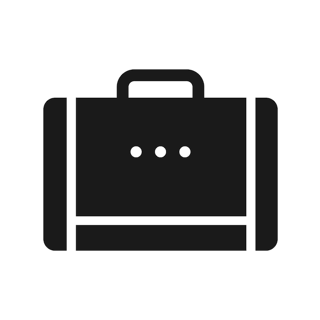 ブリーフケースアイコンのフラットイラスト