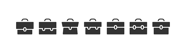 Briefcase icon set Portfolio vector desing