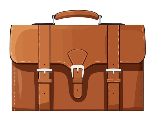 Vector briefcase illustration on white transparent background