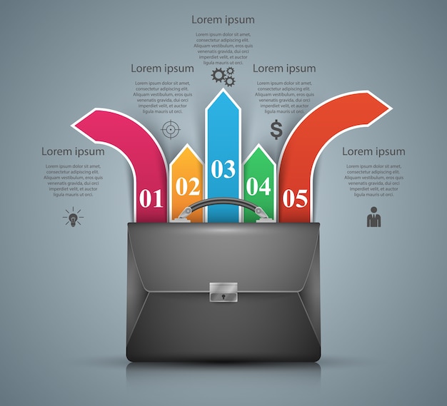 Briefcase, kantoor - zakelijke infographic